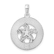 De-Ani Sterling Silver Rhodium-Plated Textured Turks and Caicos with Starfish Pendant