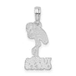 De-Ani Sterling Silver Rhodium-Plated Polished Turks and Caicos Flamingo Pendant