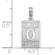 De-Ani Sterling Silver Rhodium-Plated Polished 0 Mile Marker Key West Pendant