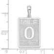 De-Ani Sterling Silver Rhodium-Plated Polished 0 Mile Marker Key West Pendant
