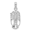 De-Ani Sterling Silver Rhodium-Plated Polished Small Florida Lobster Pendant