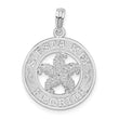 De-Ani Sterling Silver Rhodium-Plated Textured Siesta Key Florida with Starfish Pendant