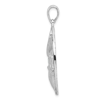 De-Ani Sterling Silver Polished Shells in Circle Pendant