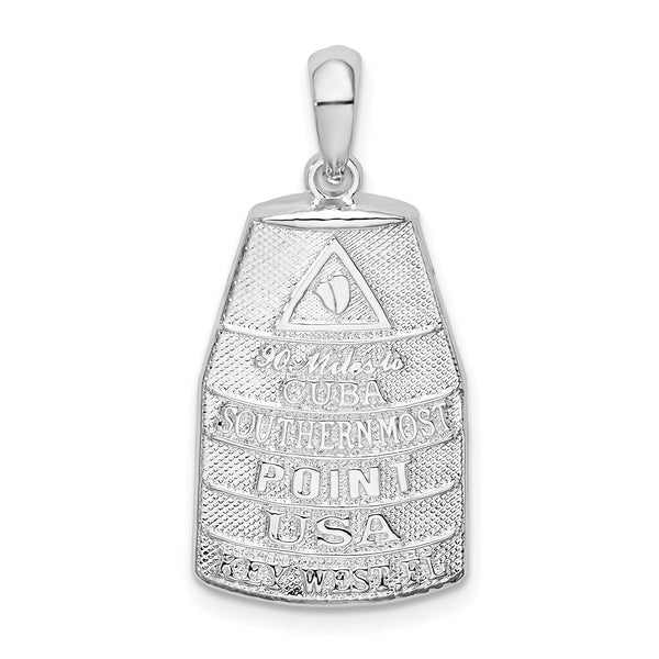 De-Ani Sterling Silver Rhodium-Plated Polished Large Key West USA Pendant