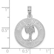 De-Ani Sterling Silver Rhodium-Plated Textured Key West with Palm Tree Pendant