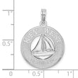 De-Ani Sterling Silver Rhodium-Plated Textured Key West with Sailboat Pendant