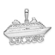 De-Ani Sterling Silver Rhodium-Plated Polished Key West Cruise Ship Pendant