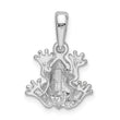 De-Ani Sterling Silver Rhodium-Plated Polished Frog Pendant