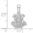 De-Ani Sterling Silver Rhodium-Plated Polished Frog Pendant