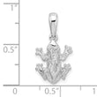 De-Ani Sterling Silver Rhodium-Plated Polished Frog Pendant