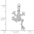 De-Ani Sterling Silver Rhodium-Plated Polished Jumping Frog Pendant