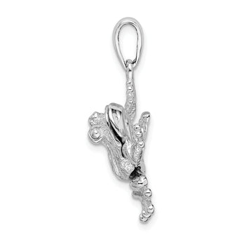 De-Ani Sterling Silver Rhodium-Plated Polished Bug Eyed Frog Pendant