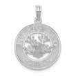 De-Ani Sterling Silver Rhodium-Plated Polished Puerto Rico Circle Frog Pendant