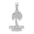 De-Ani Sterling Silver Rhodium-Plated Polished Puerto Rico Palm Tree Pendant