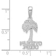 De-Ani Sterling Silver Rhodium-Plated Polished Puerto Rico Palm Tree Pendant