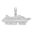 De-Ani Sterling Silver Rhodium-Plated Polished Puerto Rico Cruise Ship Pendant