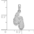 De-Ani Sterling Silver Rhodium-Plated Polished 3D Flip-flops Pendant