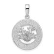 De-Ani Sterling Silver Rhodium-Plated Polished Antigua W.I. Circle Frog Pendant