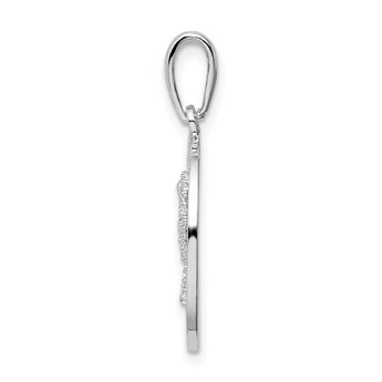 De-Ani Sterling Silver Rhodium-Plated Polished Bonaire Circle Seahorse Pendant