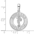 De-Ani Sterling Silver Rhodium-Plated Polished Bonaire Circle Seahorse Pendant