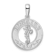 De-Ani Sterling Silver Rhodium-Plated Polished Bonaire Circle Seahorse Pendant