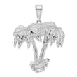 De-Ani Sterling Silver Rhodium-Plated Polished Palm Trees Pendant