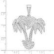 De-Ani Sterling Silver Rhodium-Plated Polished Palm Trees Pendant