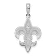 De-Ani Sterling Silver Rhodium-Plated Polished Medium Fleur de Lis Pendant