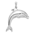 De-Ani Sterling Silver Rhodium-Plated Polished 3D Jumping Dolphin Pendant