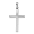 De-Ani Sterling Silver Polished Front Textured Back Latin Cross Pendant