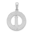 De-Ani Sterling Silver Rhodium-Plated Textured Hilton Head Lighthouse Pendant