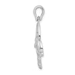De-Ani Sterling Silver Rhodium-Plated Dolphin Jumping Thru Hoop Pendant