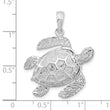 De-Ani Sterling Silver Rhodium-Plated Polished 3D Large Sea Turtle Pendant