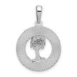 De-Ani Sterling Silver Rhodium-Plated Textured Bahamas with Palm Tree Pendant
