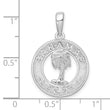 De-Ani Sterling Silver Rhodium-Plated Textured Bahamas with Palm Tree Pendant