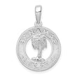 De-Ani Sterling Silver Rhodium-Plated Textured Bahamas with Palm Tree Pendant