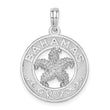 De-Ani Sterling Silver Rhodium-Plated Textured Bahamas with Starfish Pendant