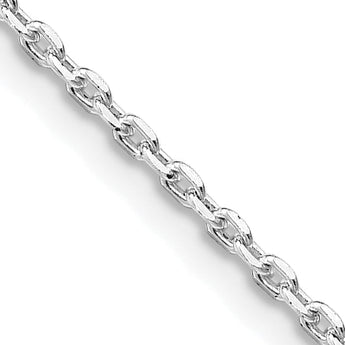 Sterling Silver Rhodium-plated 1.5mm Beveled Oval Cable Chain