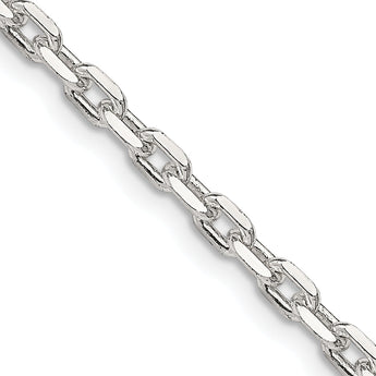 Sterling Silver 3.25mm Beveled Oval Cable Chain