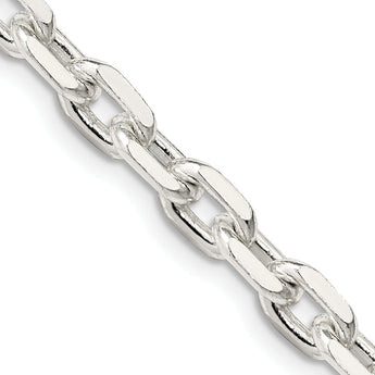 Sophia Jewelers Sterling Silver 925 Women's Polished Beveled Cable Chain Necklace - 24