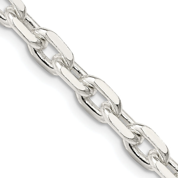 Sophia Jewelers Sterling Silver 925 Women's Polished Beveled Cable Chain Necklace - 24
