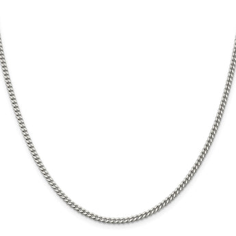 Sophia Jewelers 925 Sterling Silver Polished Women's 14-Inch Curb Chain Necklace - Birthstone Company
