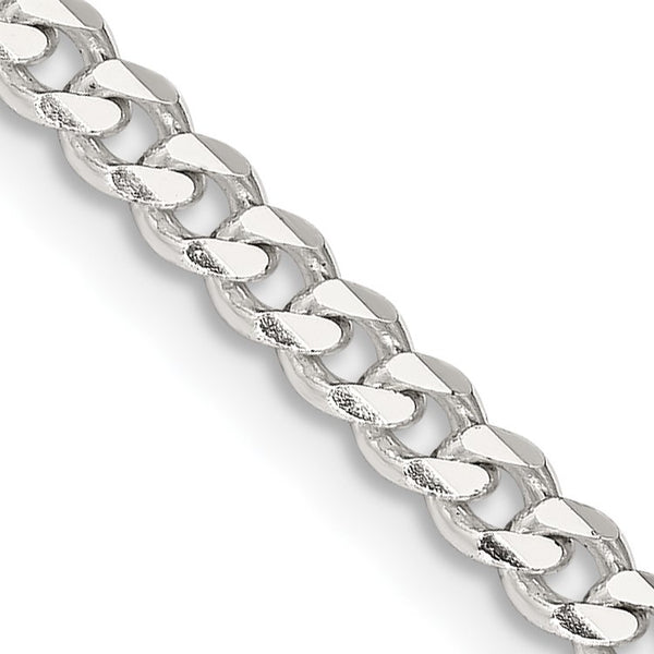 Sophia Jewelers Sterling Silver 925 Polished Curb Chain Necklace for Women 30 in - Birthstone Company