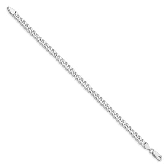 Sterling Silver Rhodium-plated 6mm Curb Chain