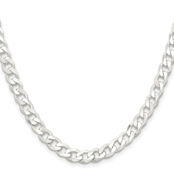 925 Sterling Silver Unisex Polished Curb Chain Necklace 16 - 36