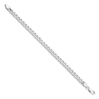 Sterling Silver Rhodium-plated 7mm Curb Chain