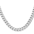 Sterling Silver Rhodium-plated 8mm Curb Chain