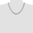 Sterling Silver Rhodium-plated 11mm Curb Chain