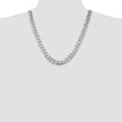 Sterling Silver Rhodium-plated 11mm Curb Chain