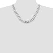 Sterling Silver Rhodium-plated 13mm Curb Chain